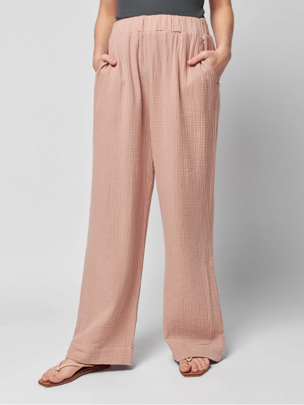 NWT Faherty Cotton Gauze Wide Leg pants Size Small